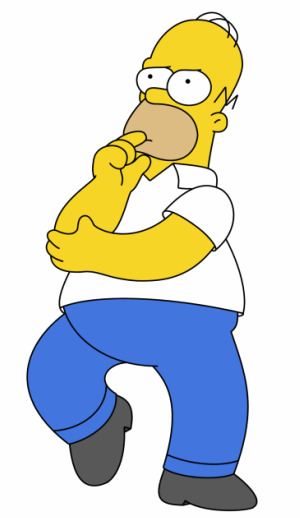 Homer Simpson thinking hard